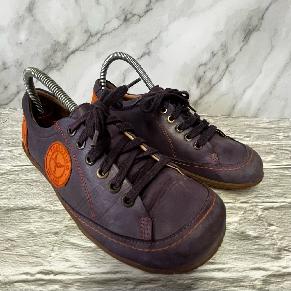 Portofino Purple & Orange Leather Sneakers